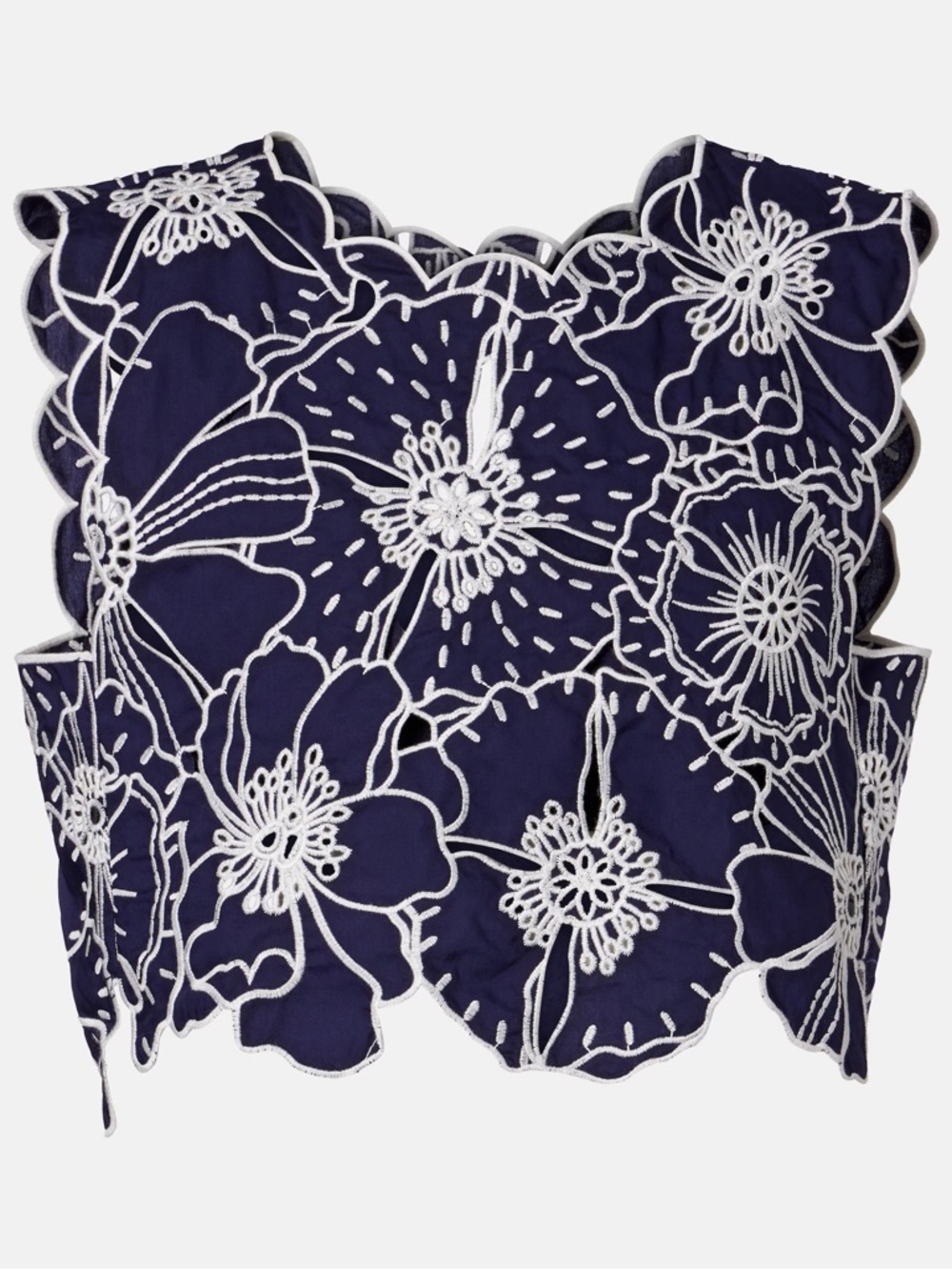 FARM Rio Blue Flowers Richelieu Crop Top Size Large NWT